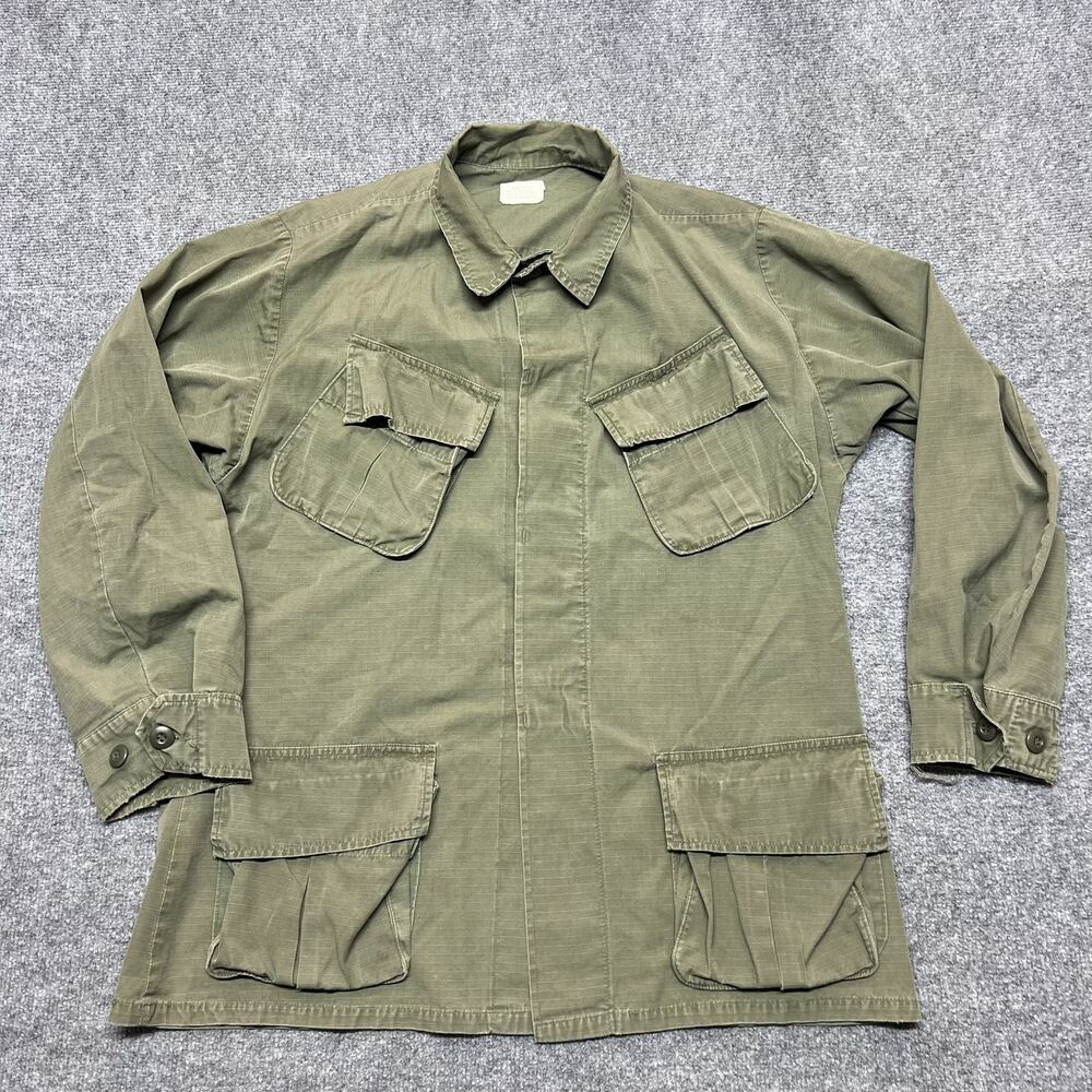 US Military Army 60s Cotton Poplin OG-107 Tropical Combat Coat Slant Pockets M